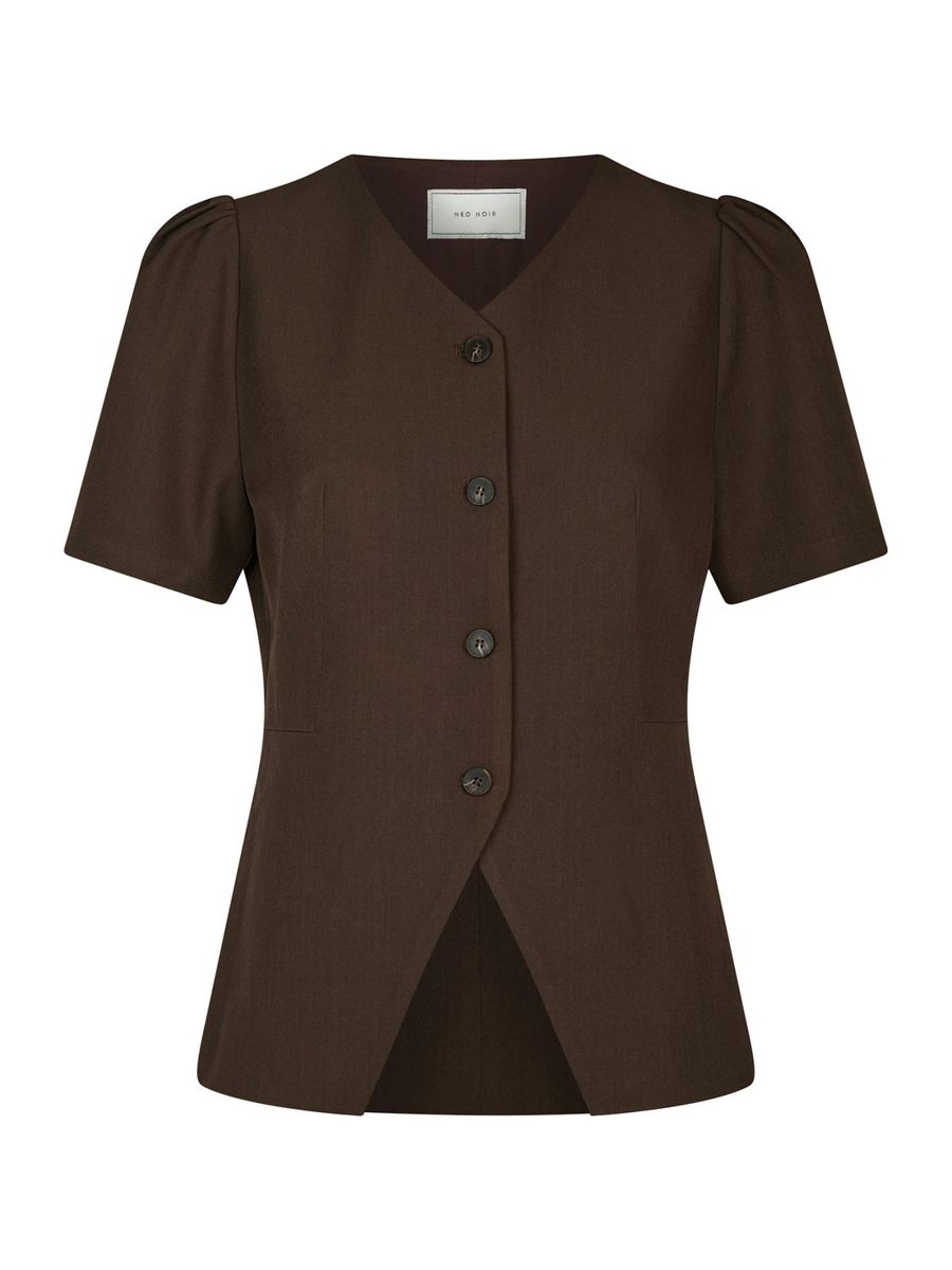 Jules Structure Blouse Dark Brown