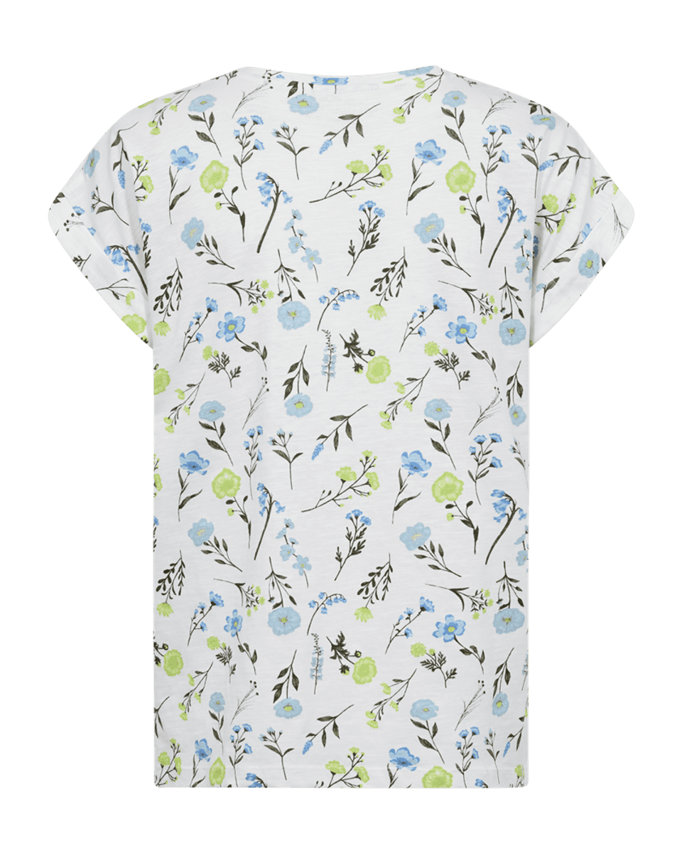 Viva Tee Print Offwhite W Sharp Green