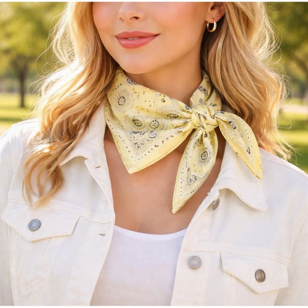 Hovedbilde Bandana Paisley Lys Gul