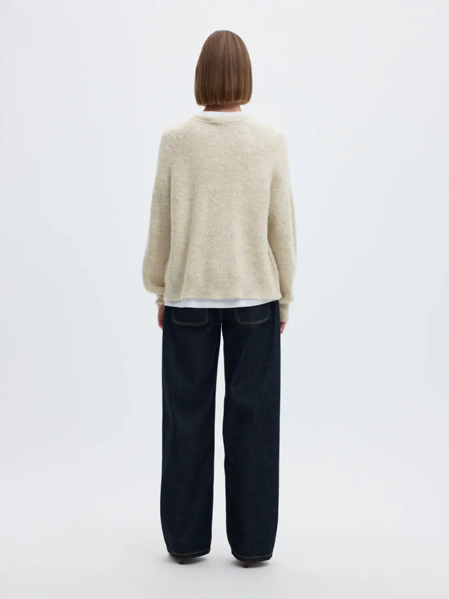 SlfLulu Knit Short Cardigan Birch Melange