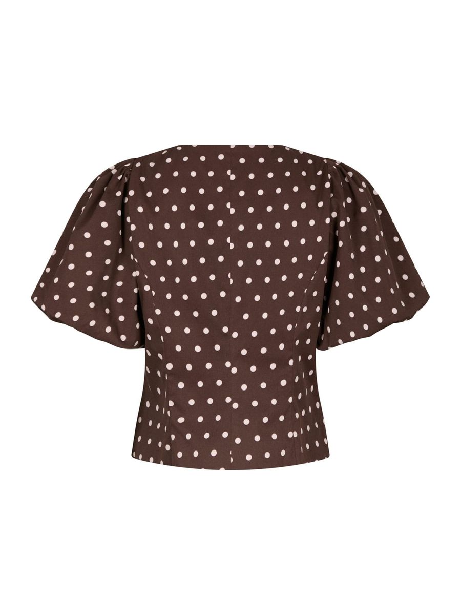 Anela Dot Blouse Brown