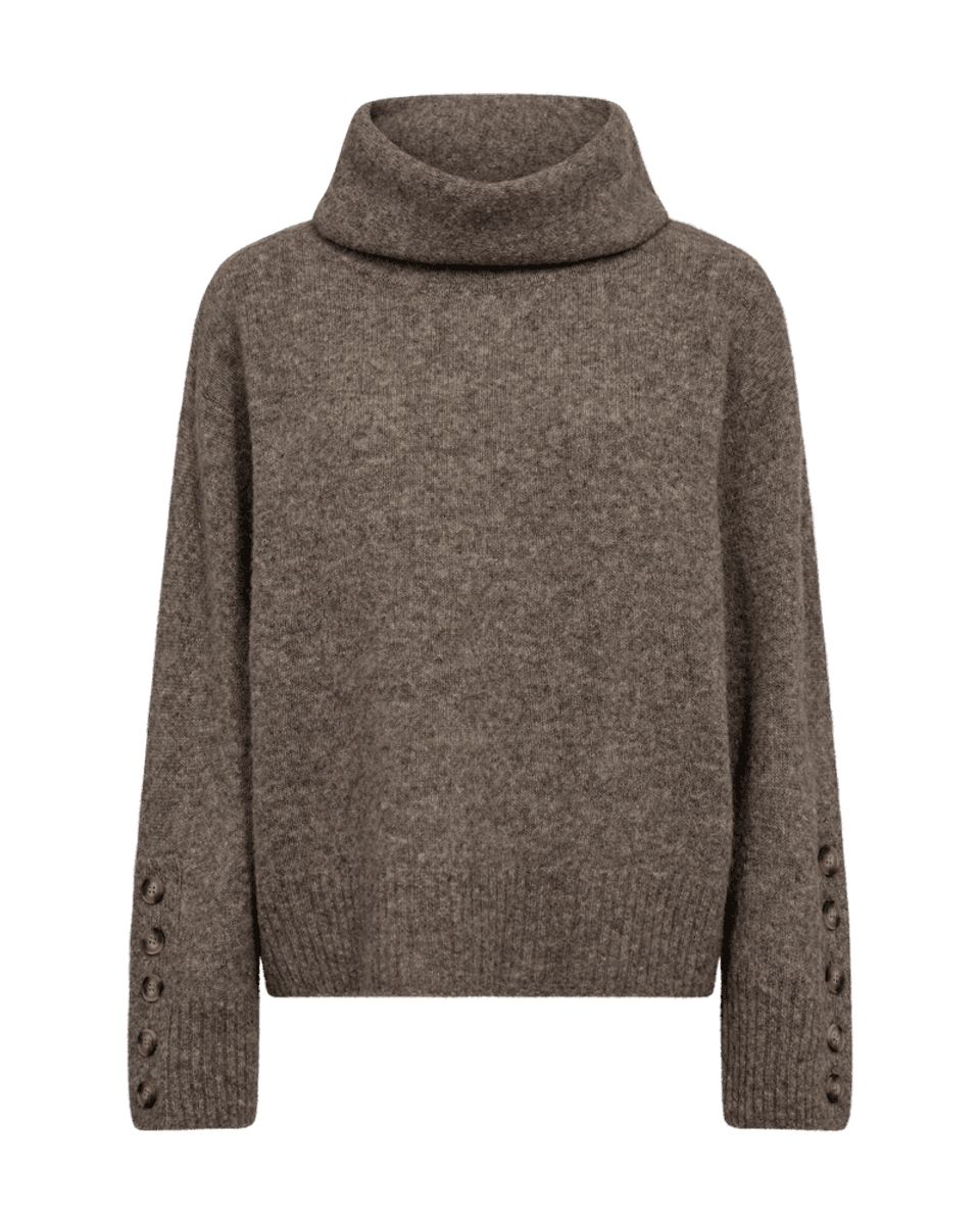 Alpa Pullover Button Detail Morel Melange