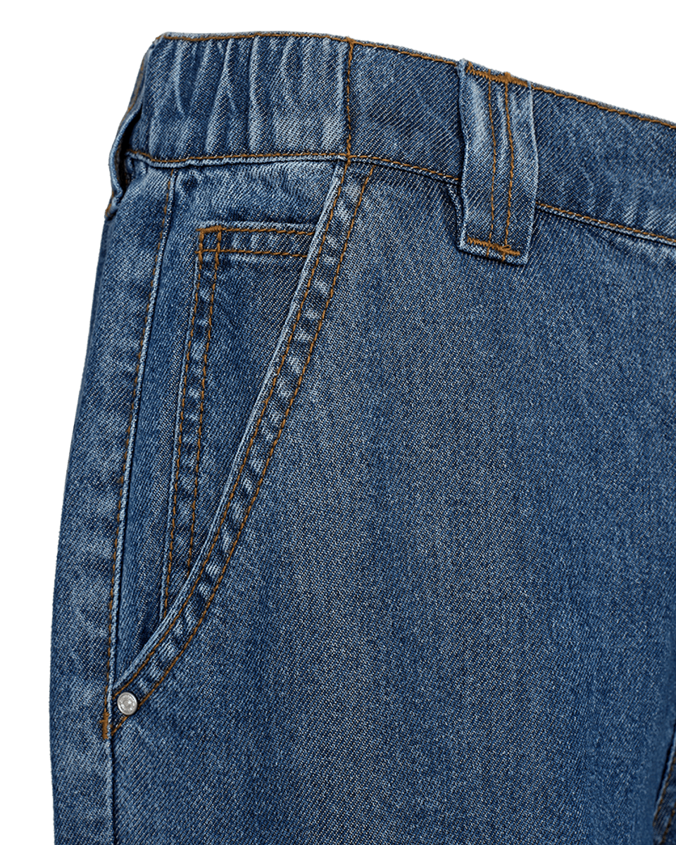 Milo Pants Full Length Wide Leg Medium Blue Denim