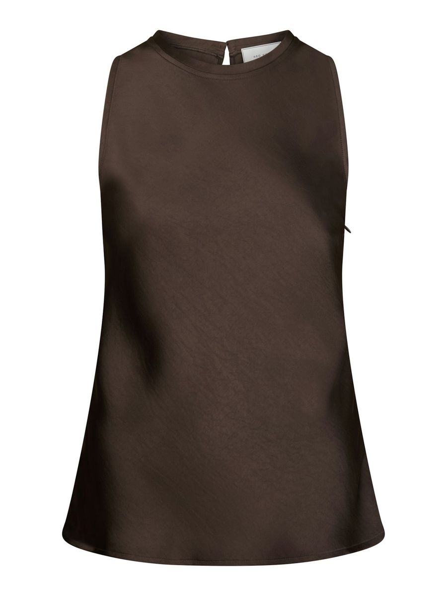 Celina Heavy Sateen Top Dark Brown 