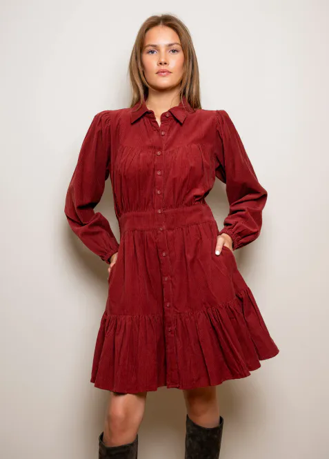 Hovedbilde Vicky Dress Ruby Corduroy