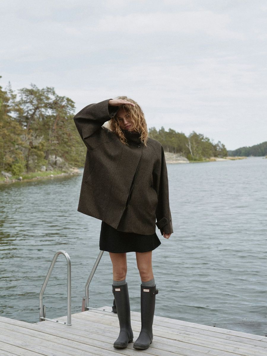 Mariel Mini Check Jacket Brown