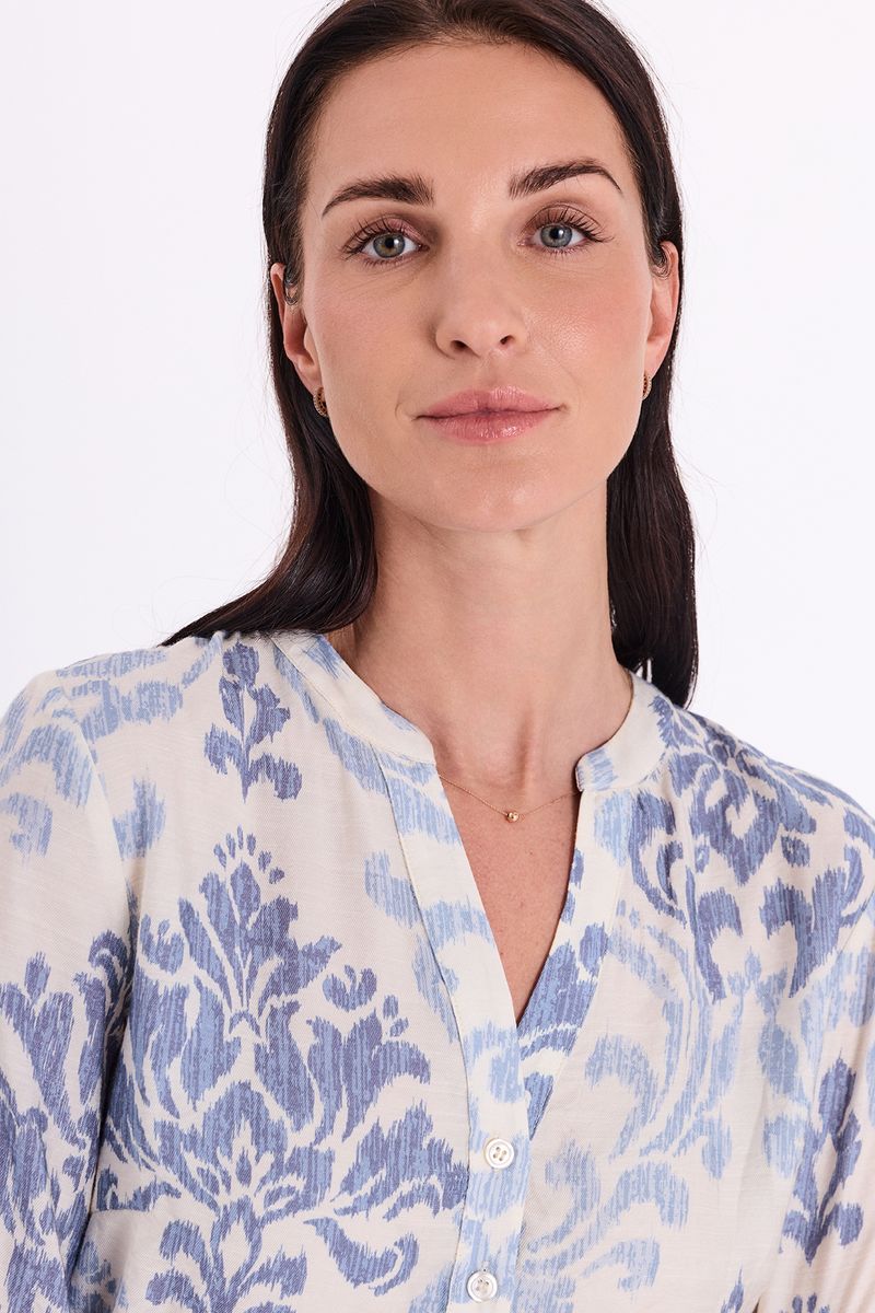 Vespa Blouse Chambray Blue w. Star Off-white