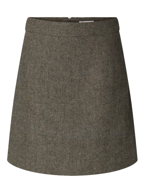 Hovedbilde SlwReeda Wool Blend Short Skirt Brown Structure
