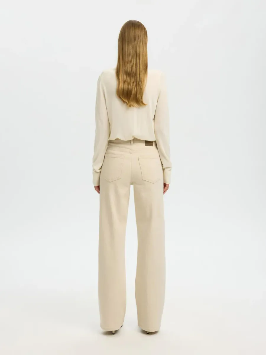 SlfWide Bea- Kori Ecru Jeans 