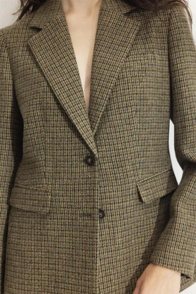 Hovedbilde Brook Houndstooth Blazer Green