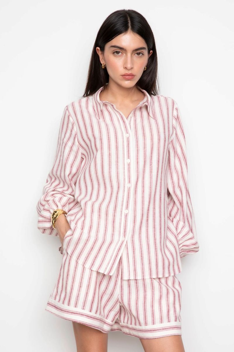 Lilia Shorts Berry Stripe