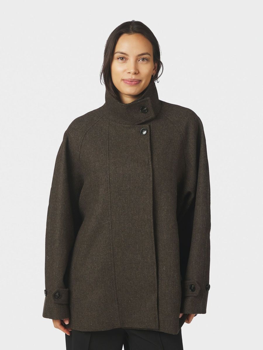 Mariel Mini Check Jacket Brown