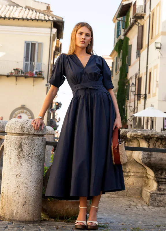 Maria Dress Marine Poplin