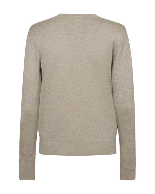 Hovedbilde Katie Pullover W Gold Button Moonbeam Melange