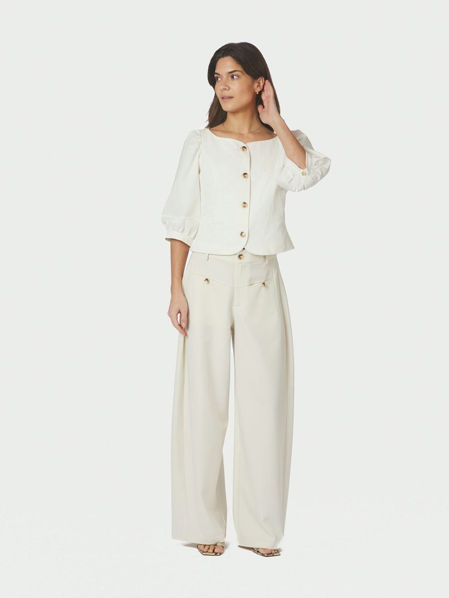 Jeannie Twill Blouse Offwhite