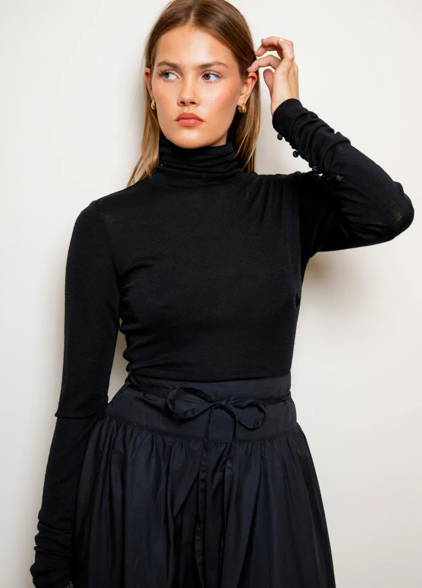 Astrid Skirt Ebony Poplin