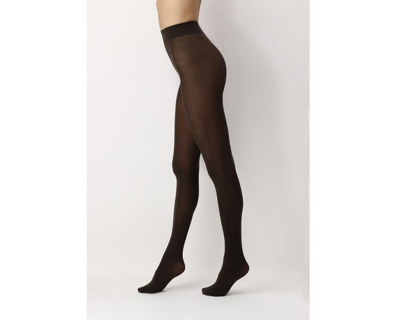 Fine Wool Tights Brown