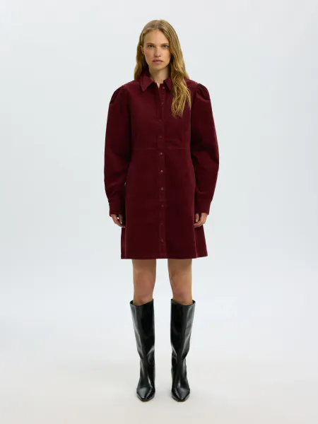 Hovedbilde SlwRuna Short Corduroy Dress Tawny Port