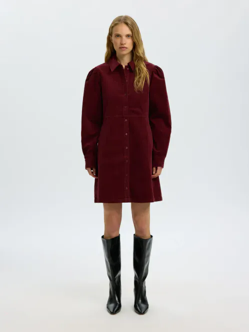 Hovedbilde SlwRuna Short Corduroy Dress Tawny Port