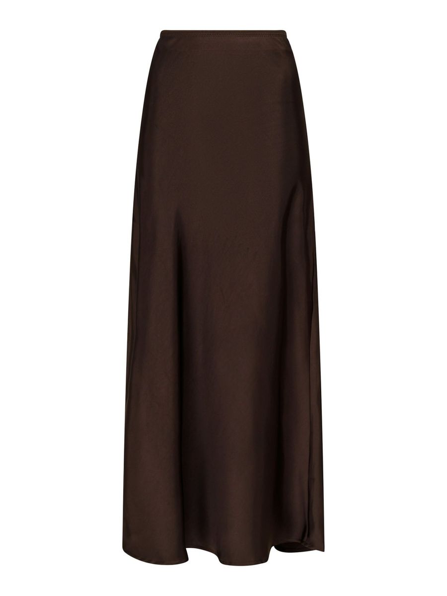 Vicky Heavy Sateen Skirt Dark Brown