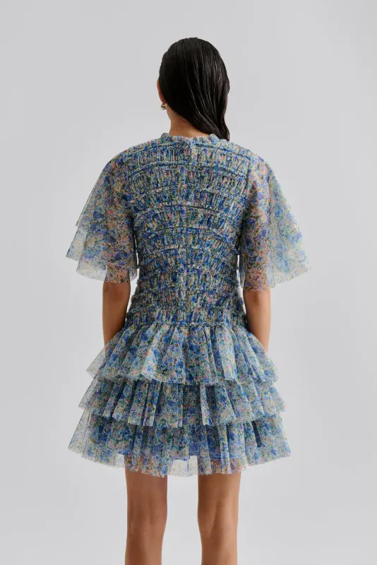 Minnie Short Sleeve Lace Mini Dress Ditsy