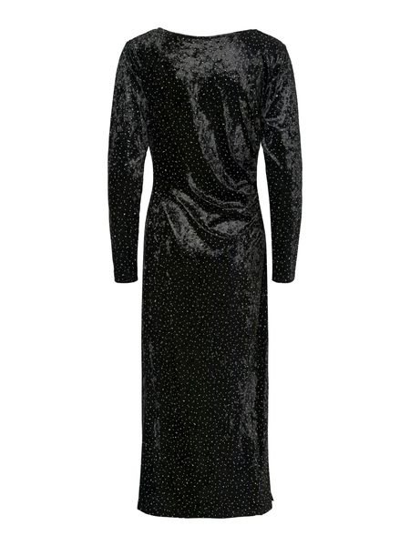 Hovedbilde YasTillia Velvet Long Dress Black W. Rhinestones
