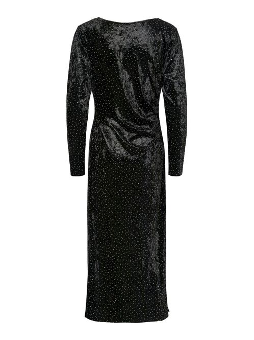Hovedbilde YasTillia Velvet Long Dress Black W. Rhinestones