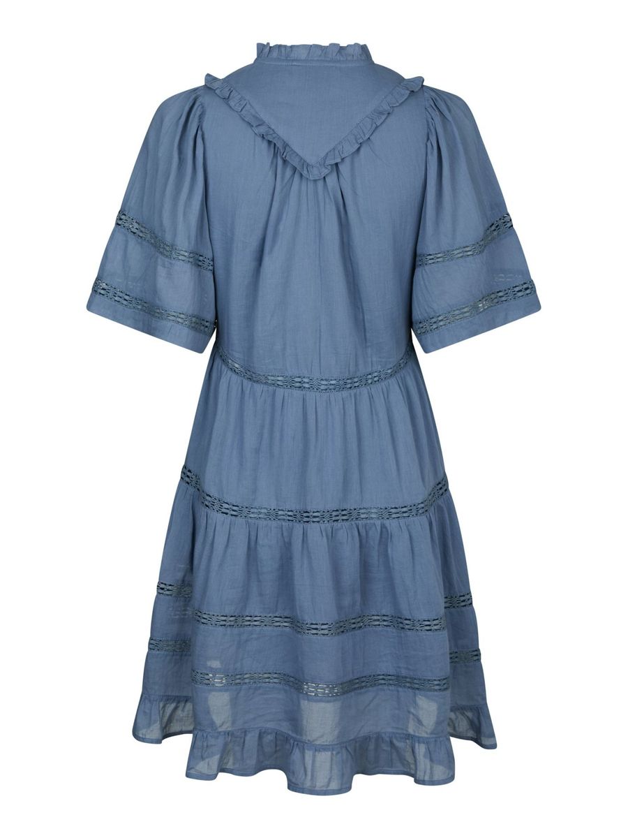 Milene S Voile Dress Smoke Blue