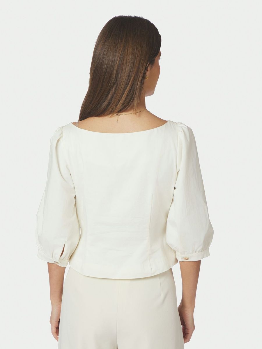 Jeannie Twill Blouse Offwhite
