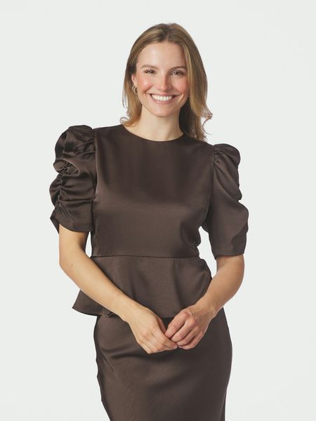Hovedbilde Benua Heavy Sateen Blouse Dark Brown
