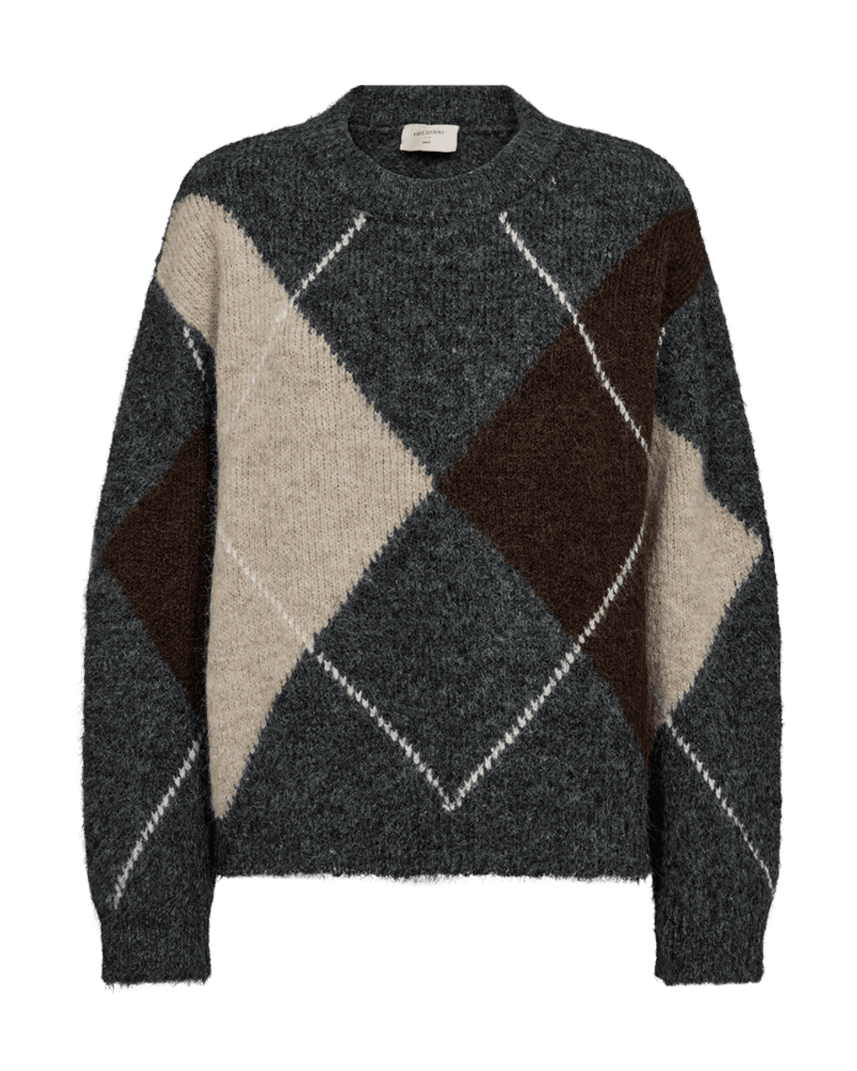 GrsLulu Pullover Dark Grey w. Oyster Grey