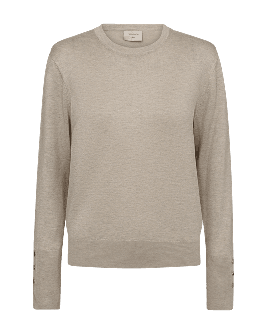 Hovedbilde Katie Pullover W Gold Button Moonbeam Melange