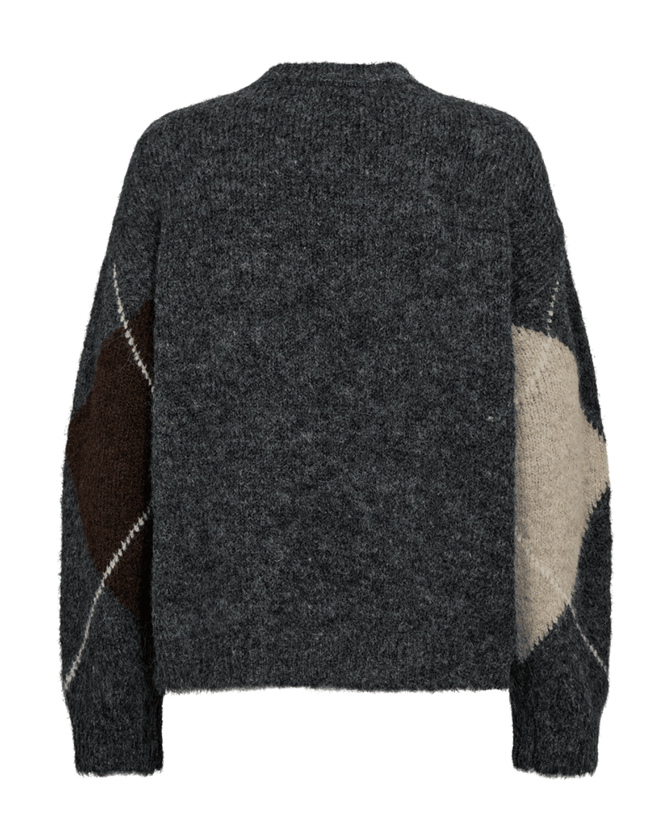 GrsLulu Pullover Dark Grey w. Oyster Grey