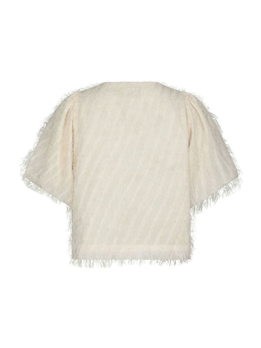 Aisa Frilly Blouse Creme