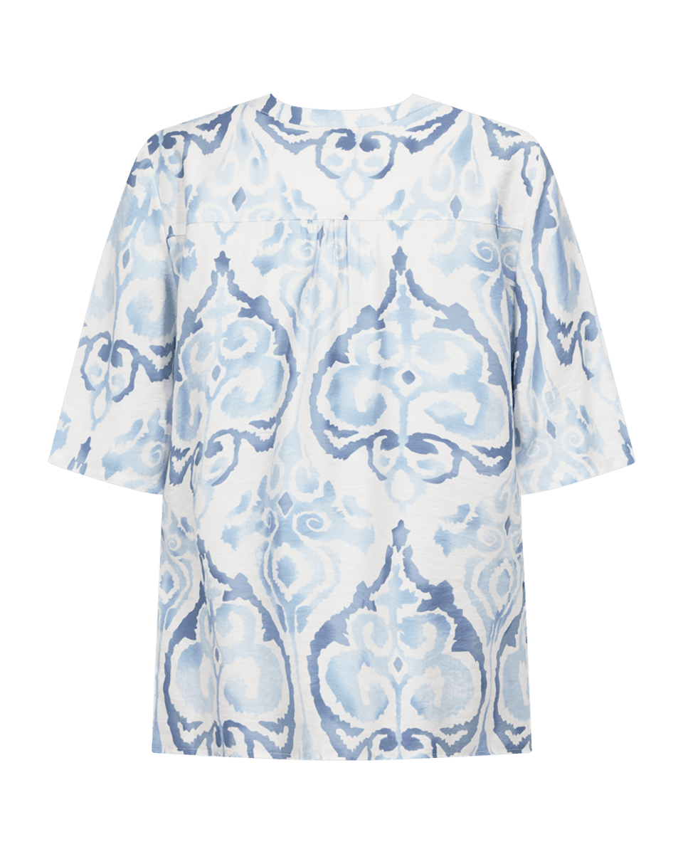 Vespa Blouse Chambray Blue w. Star Off-white