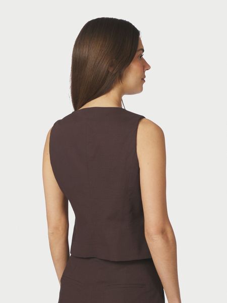 Hovedbilde Yula Linen Waistcoat Dark Brown