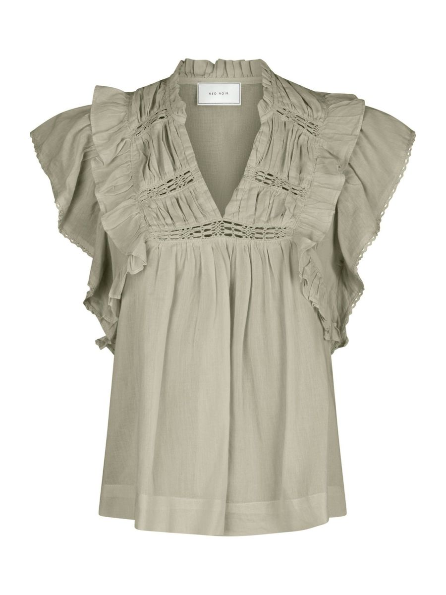 Jayla Voile  Top Smoke Green