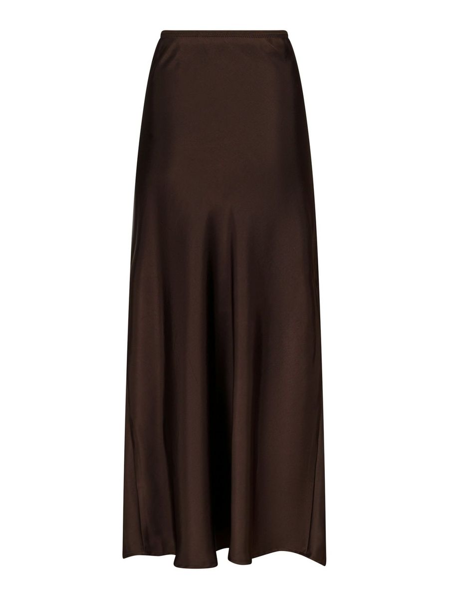 Vicky Heavy Sateen Skirt Dark Brown