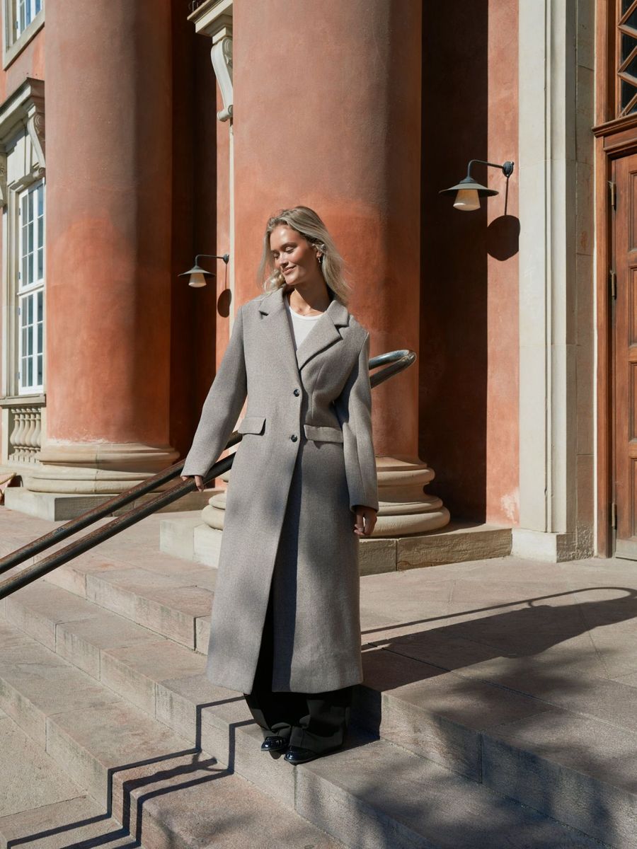 Corina Herringbone Twill Coat