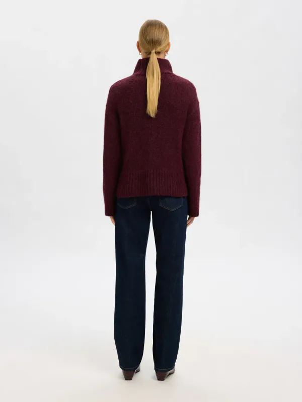 SlfGabriella Knit High Neck Fig Melange