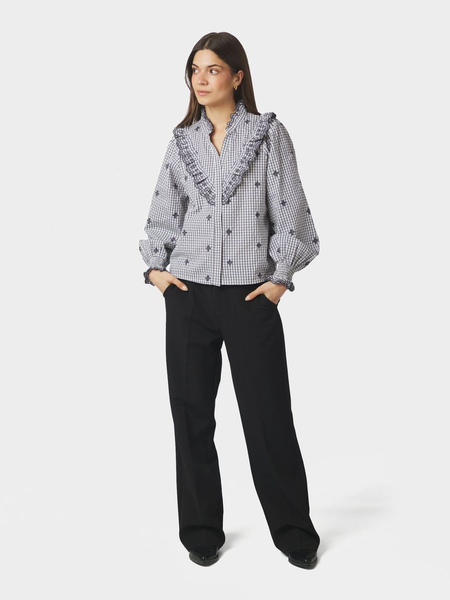 Degas Check Blouse Grey