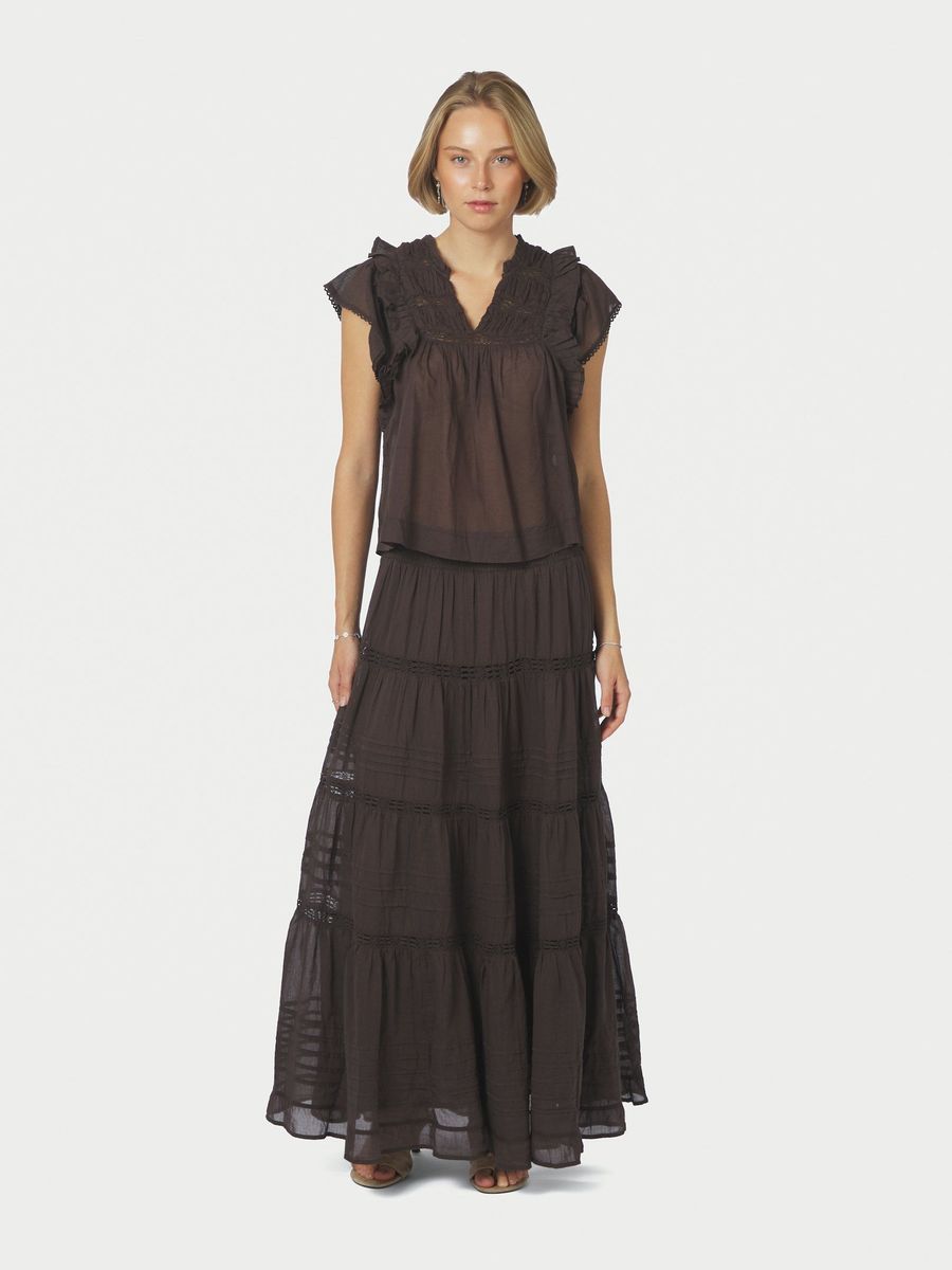 Felicia S Voile Skirt Dark Brown