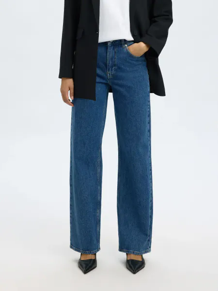 Hovedbilde SlwWide Bea-Kori Jeans Medium Blue Denim