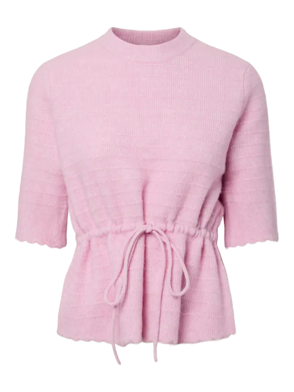 Yasthellis Ss Knit Pullover Pink Lady