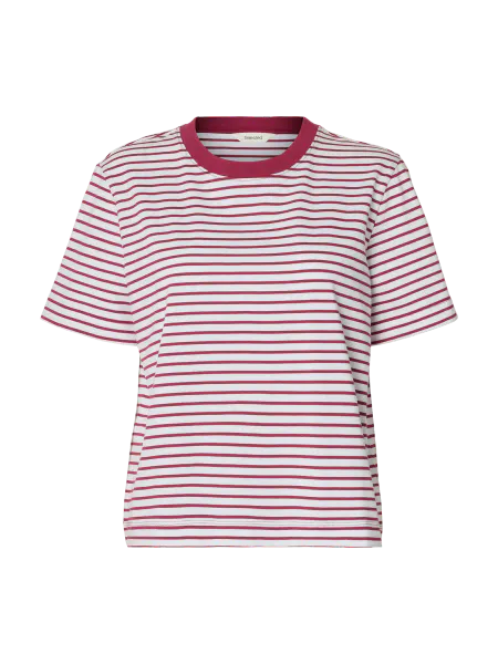 Hovedbilde Slfessential Striped Boxy Tee Anemone/ Bright ...
