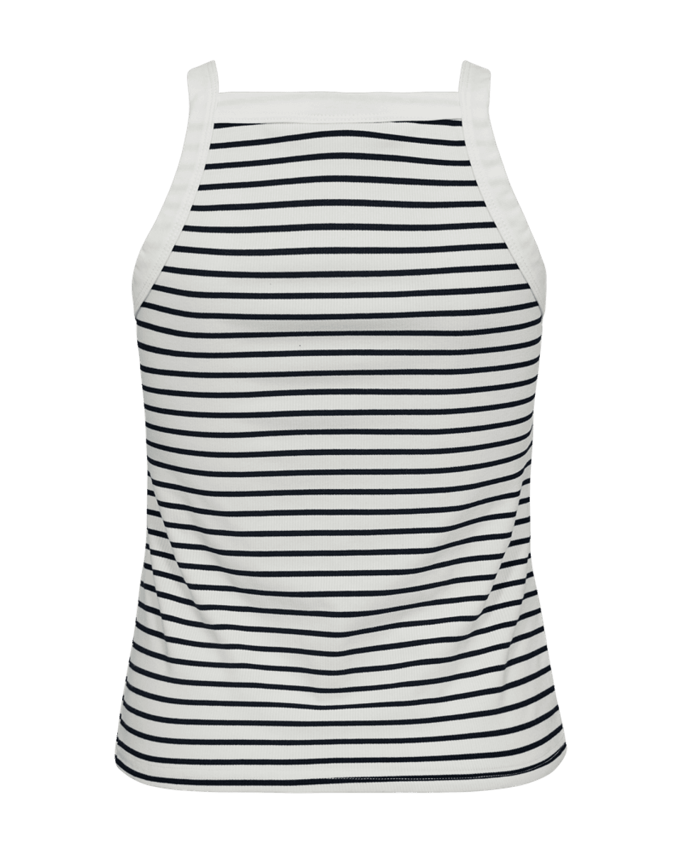 Zia Top Brilliant White W. Navy Blazer